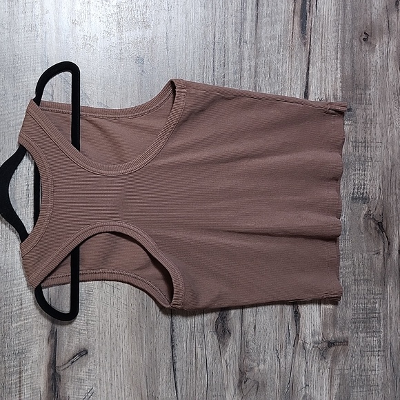 Pact Organic Perfect Rib Racerback Tank In Brown - Picture 3 of 8